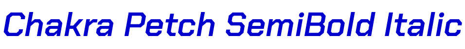 Chakra Petch SemiBold Italic police de caractère